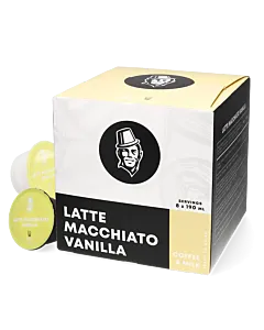 Kaffekapslen Latte Macchiato Vanilla Packung und Kapsel für Dolce Gusto
