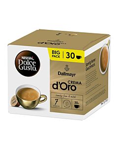 Dallmayr Crema d'Oro Big Pack package and capsule for Dolce Gusto