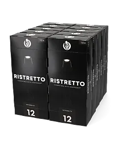 Starterpack mit 100 Plastikkapseln Kaffekapslen Ristretto für Nespresso