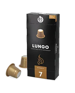 Kaffekapslen Lungo Packung und Kapsel für Nespresso®