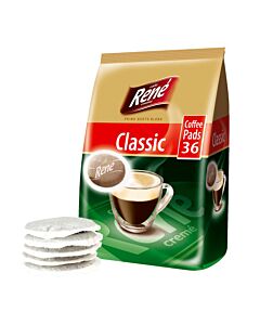Café René Classic Packung und Pods für Senseo